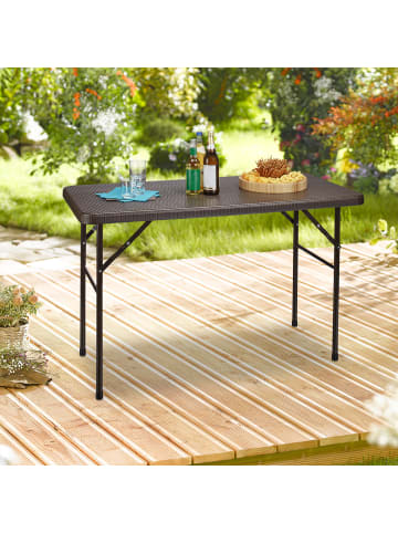 relaxdays Gartentisch Bastian in Braun - (B)121,5 x (H)74 x (T)61,5 cm