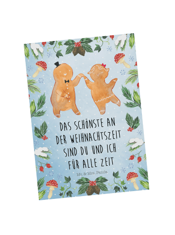 Mr. & Mrs. Panda Grußkarte Lebkuchen Pärchen mit Spruch in Weiß