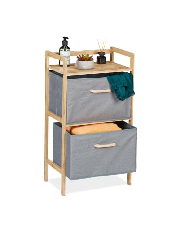 relaxdays Badregal in Natur/ Grau - (B)43 x (H)76 x (T)27 cm