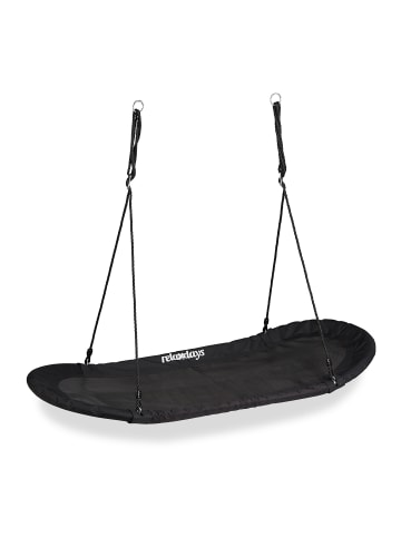 relaxdays Nestschaukel in Schwarz - (B)166 x (T)71 cm