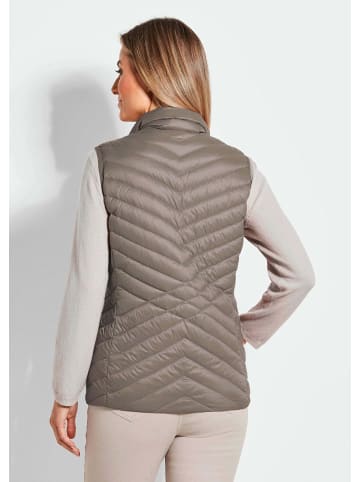 GOLDNER Kurzgröße:  Taillierte Daunenweste, leicht gefüttert in taupe