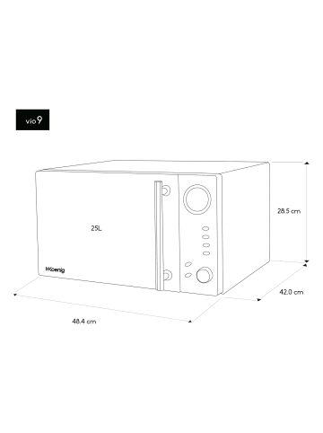 HKoenig Mikrowelle mit Grill VIO9  in Silber