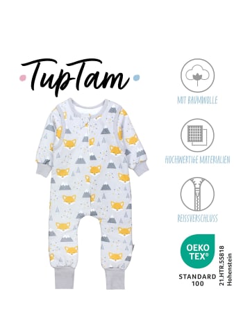 TupTam Baby Schlafsack mit Beinen und Ärmel ganzjährig in grau/gelb