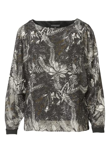 KOROSHI Bluse mit langen ärmeln in schwarz