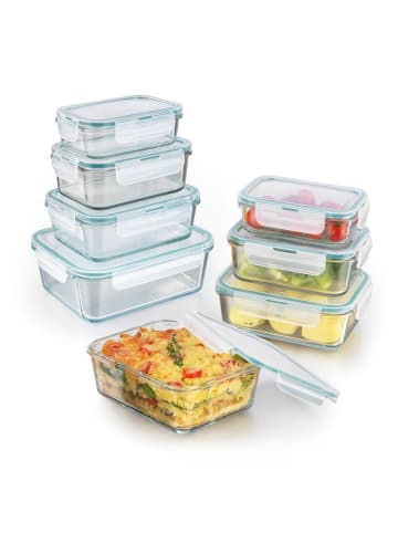 Gourmetmaxx GOURMETmaxx Glas-Frischhaltedosen Klick-it - 16-tlg. - transparent/smaragd