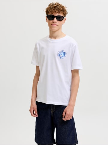 JACK & JONES Junior T-Shirt Kurzarm Jorvacation Bio-Baumwolle in bright white portugal