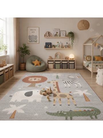 Pergamon Kinderteppich Softstar Kids Safari Animal in bunt