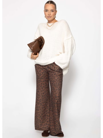 SASSYCLASSY Oversize-Pullover mit Rundhalsausschnitt in Weiß