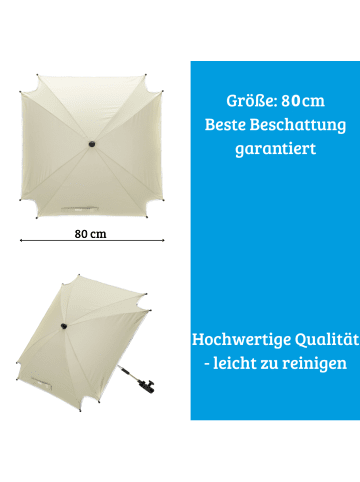 fillikid Sonnenschirm XL Exklusiv Sonnenschutz für Kinderwagen & Buggy in Natur