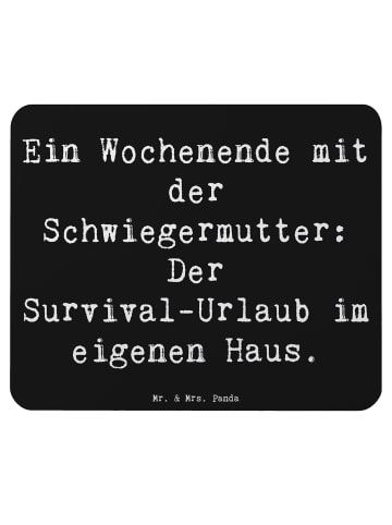 Mr. & Mrs. Panda Mauspad Schwiegermutter Abenteuer mit Spruch in Schwarz