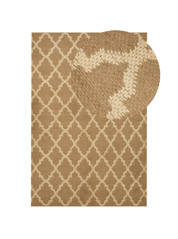 Beliani Geflochtener Teppich MERMER in Beige - (W) 200 x (L) 300 cm