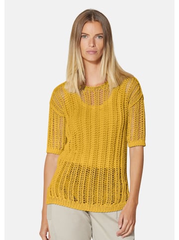 MADELEINE Luftiger Sommerpullover mit Ajour-Muster in ingwer