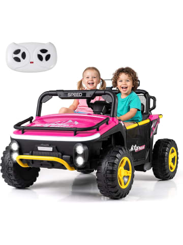 COSTWAY Elektroauto für Kinder 2-Sitzer ab 3 Jahren in Rosa