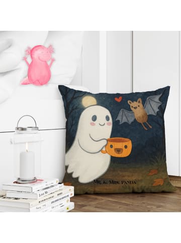 Mr. & Mrs. Panda Kissen Gespenst Kaffee Design ohne Spruch in Weiß
