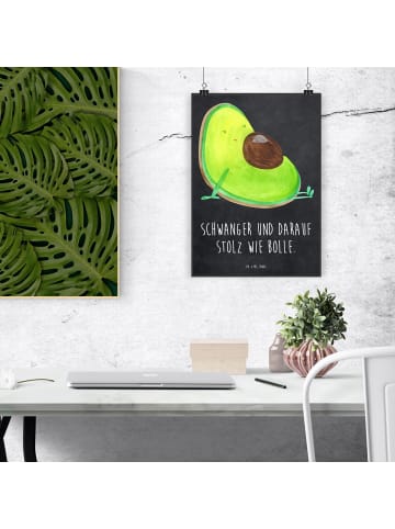 Mr. & Mrs. Panda Poster Avocado Schwangerschaft mit Spruch in Kreidetafel