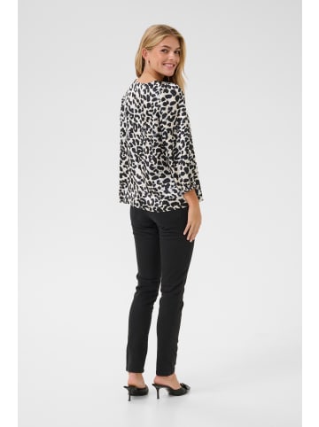 Kaffe Langarm-Bluse KAmagda Loose fit in Grey Leopard
