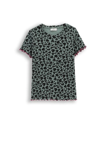 Coccodrillo Geripptes T-Shirt mit kurzen Ärmeln in grün