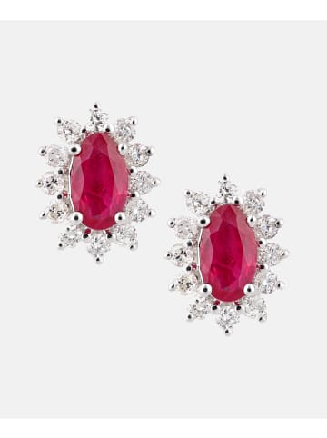 Diamant L'éternel Ohrstecker aus 750 Weißgold mit Diamant mit Rubin