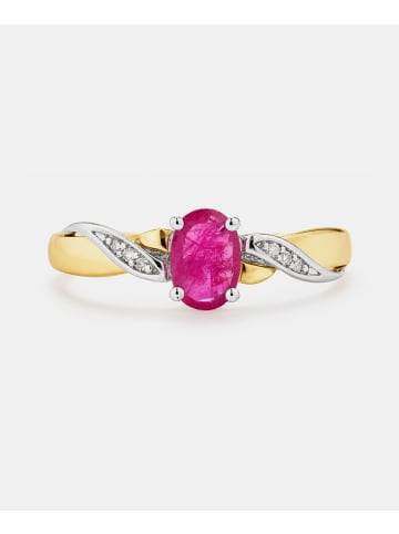 Diamant L'éternel Ring, mit Rubin, 375 Gelbgold