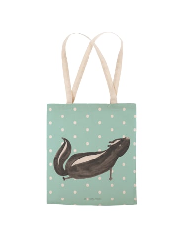 Mr. & Mrs. Panda shopping bag Stinktier Yoga ohne Spruch in Türkis Pastell