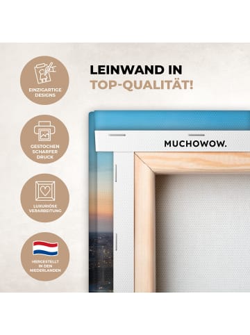 MuchoWow Leinwand bilder Erleuchtete Stadt (BxH)
