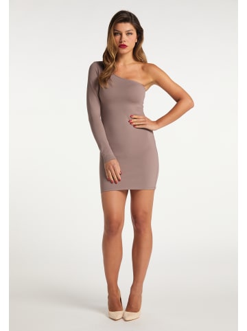 faina Damen Stretchkleid in Dunkeltaupe
