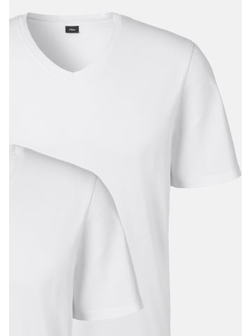 s.Oliver Unterhemd / Shirt Kurzarm Basic in Weiß