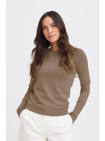 b. young Strickpullover langarm BYMMORLA Tight fit in Walnut Melange