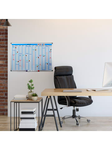 relaxdays Whiteboard Jahresplaner in Weiß - (B)90 x (H)60 cm