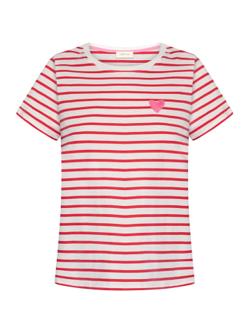 CARTOON Kurzarm-Shirt mit Rundhalsausschnitt in Cream/Red