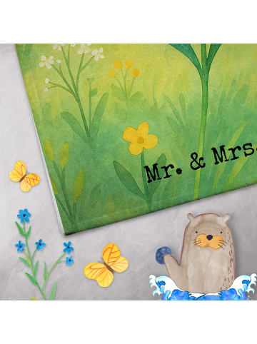 Mr. & Mrs. Panda Gästehandtuch Hummel Blume Design ohne Spruch in Weiß