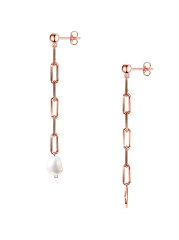 Valero Pearls Ohrhänger Edelstahl Süßwasser-Zuchtperle in roségold