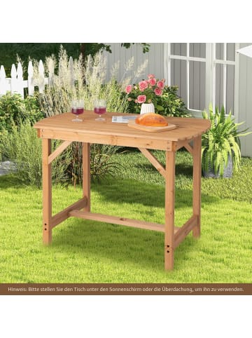 COSTWAY Gartentisch 100cm in Beige