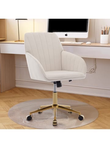 ABRIHOME Buerostuehle in Weiß ergonomisch höhenverstellbar mit Rückenlehne