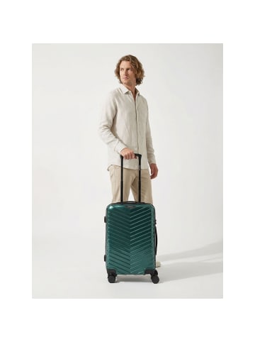 Redolz Essentials 18 4 Rollen Kabinentrolley 55 cm mit Dehnfalte Metallic-Green Shiny