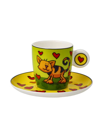 Goebel Espressotasse " Ed Heck  Love Cat " in Bunt