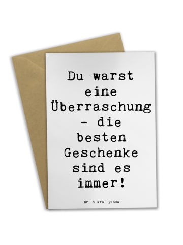 Mr. & Mrs. Panda Grußkarte Überraschung Adoptivkind mit Spruch in Weiß