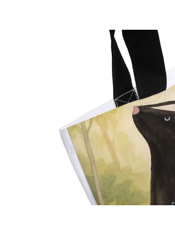 Mr. & Mrs. Panda Strandtasche Stinktier Sitzen Design ohne Spruch in Weiß