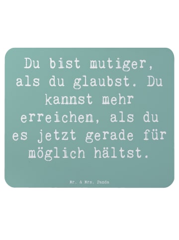 Mr. & Mrs. Panda Mauspad Spruch Mut und Tapferkeit mit Spruch in Meeresbrise