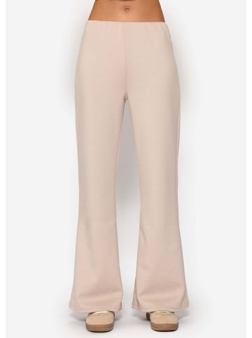 SASSYCLASSY Highwaist Hose mit geradem Bein und Ziernaht in Beige