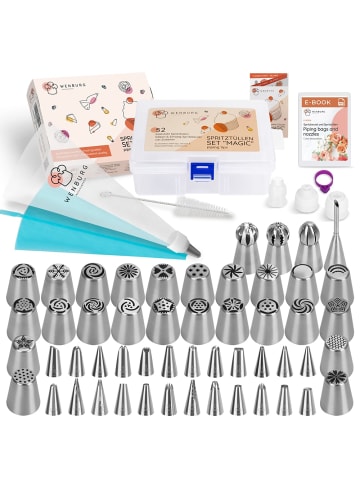 Wenburg Wenburg Spritzbeutel-Set mit Tüllen, 100-tlg. - mit 41 Spritzbeuteln & 52 Tüll