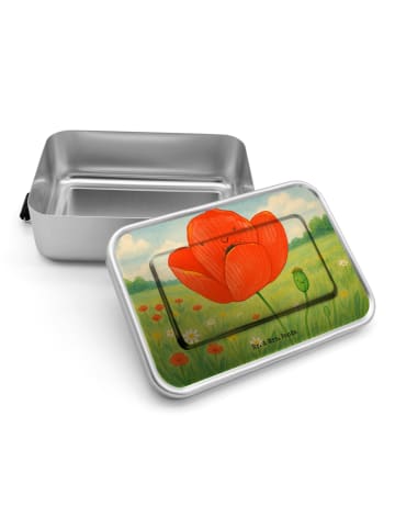 Mr. & Mrs. Panda Snackbox Blume Mohnblume Design ohne Spruch in Weiß