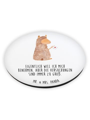 Mr. & Mrs. Panda Notizhalter Alpaka Fahne mit Spruch in Weiß