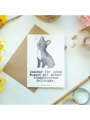 Glückwunschkarte Französische Bulldogge Moment ... in Weiß