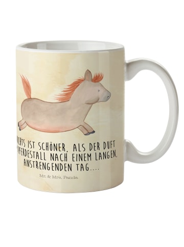 Mr. & Mrs. Panda Becher Pferd Springen mit Spruch in Vintage