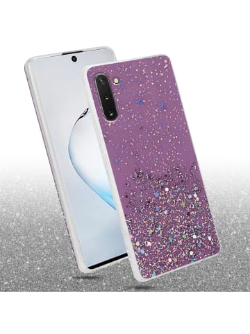 cadorabo Hülle für Samsung Galaxy NOTE 10 Glitter in Lila mit Glitter