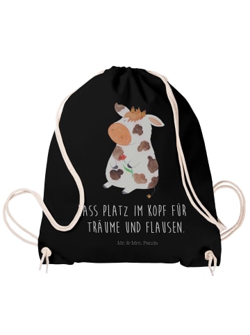 Mr. & Mrs. Panda Jutebeutel Kuh mit Spruch in Schwarz