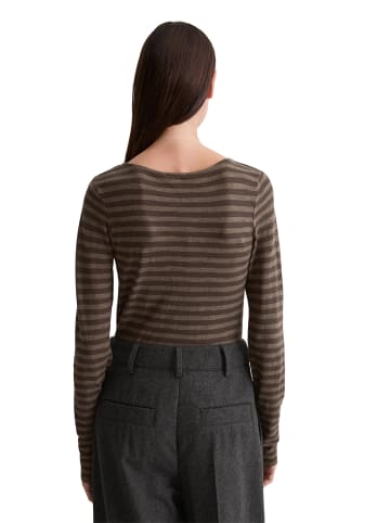 Marc O'Polo Ringel-Longsleeve regular in Dark Brown