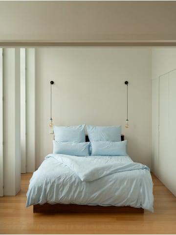 Erlich Textil  Cotton Select Spannbettlaken aus Bio-Baumwolle - Fadendichte 200 in eisblau
