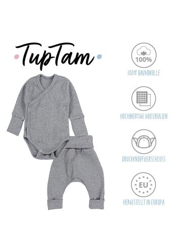 TupTam Baby Bekleidung Langarmbody Hose 2er Set in dunkelgrau